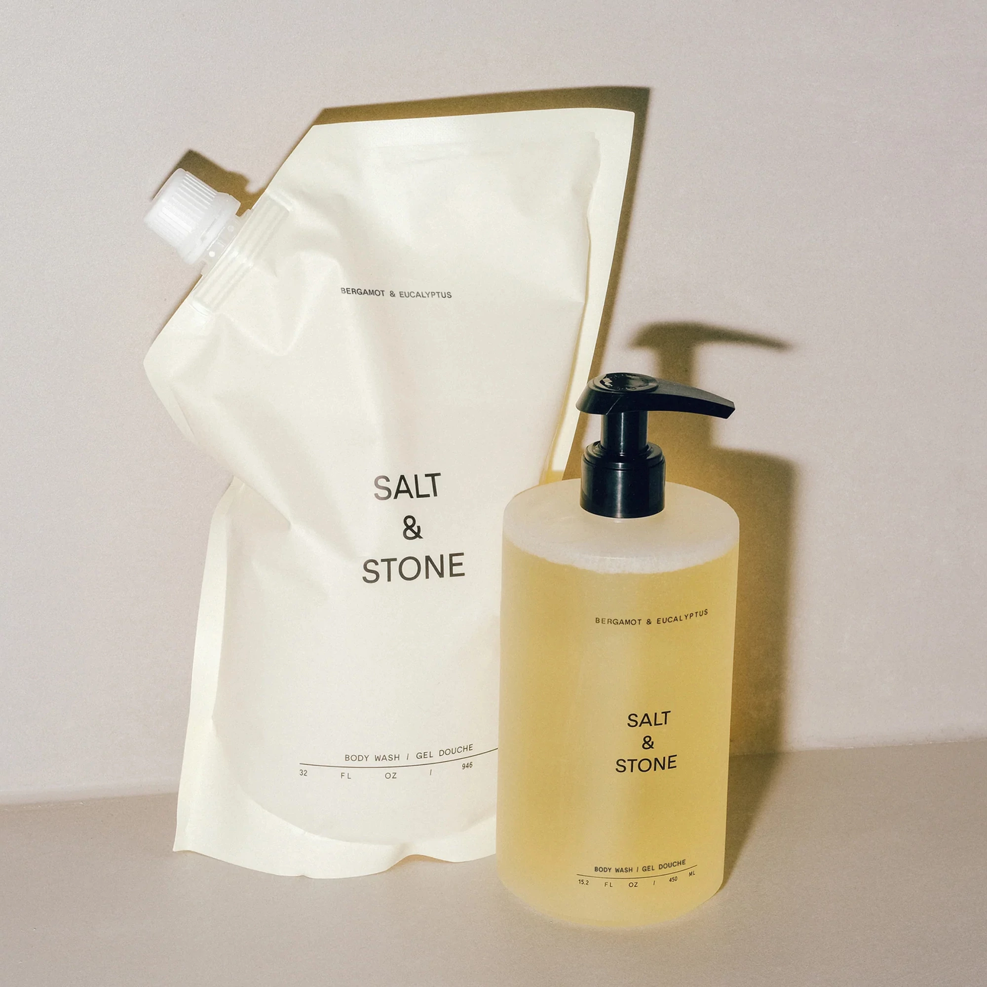 Salt & Stone Bergamot & hinoki tusfürdő utántöltő