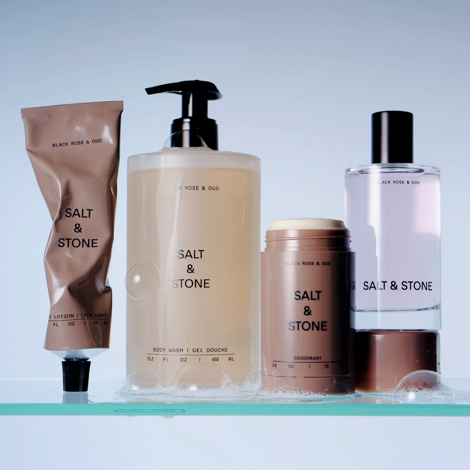 Salt & Stone Fekete rózsa & oud rituális testápoló szett