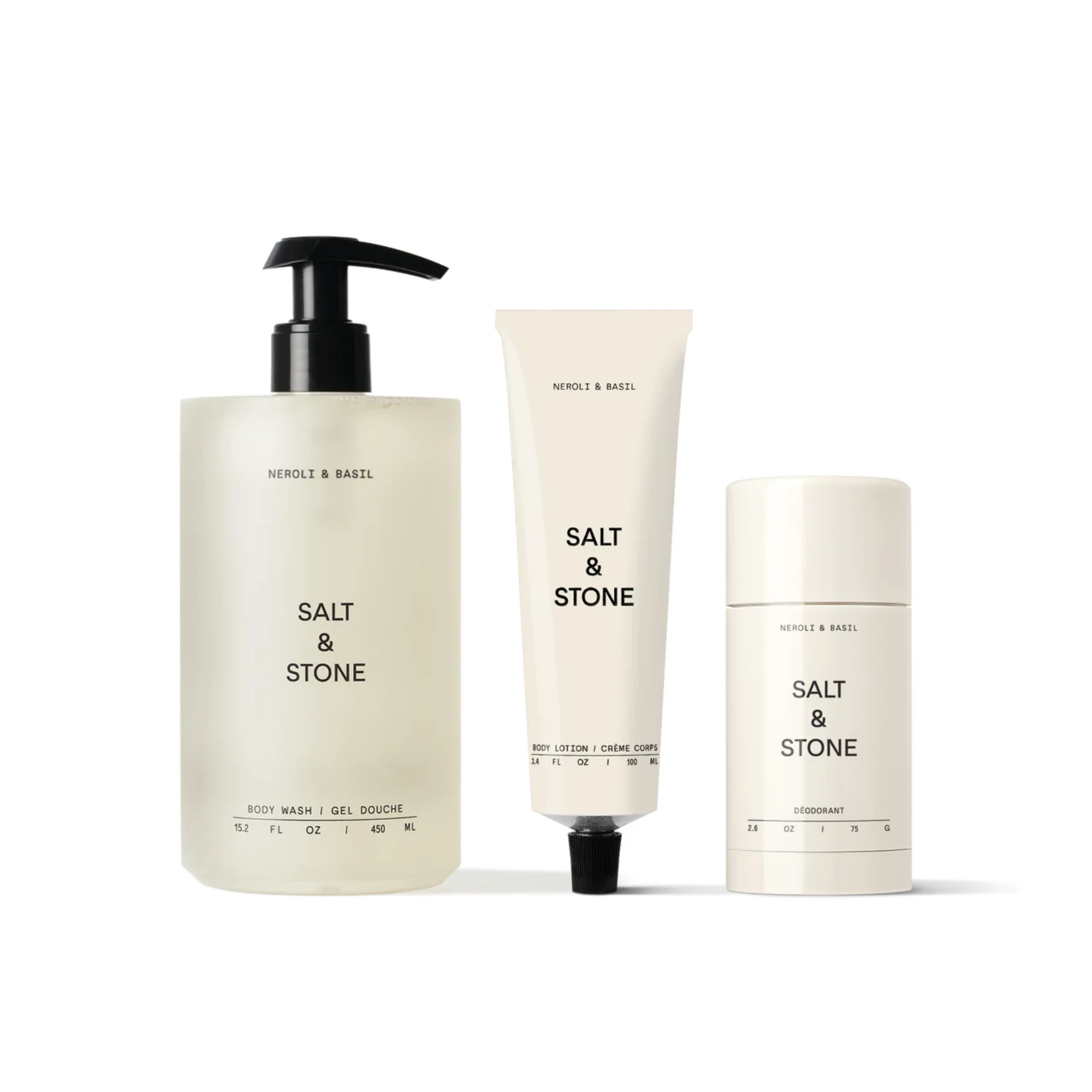 Salt & Stone Neroli & bazsalikom esszenciális testápoló szett