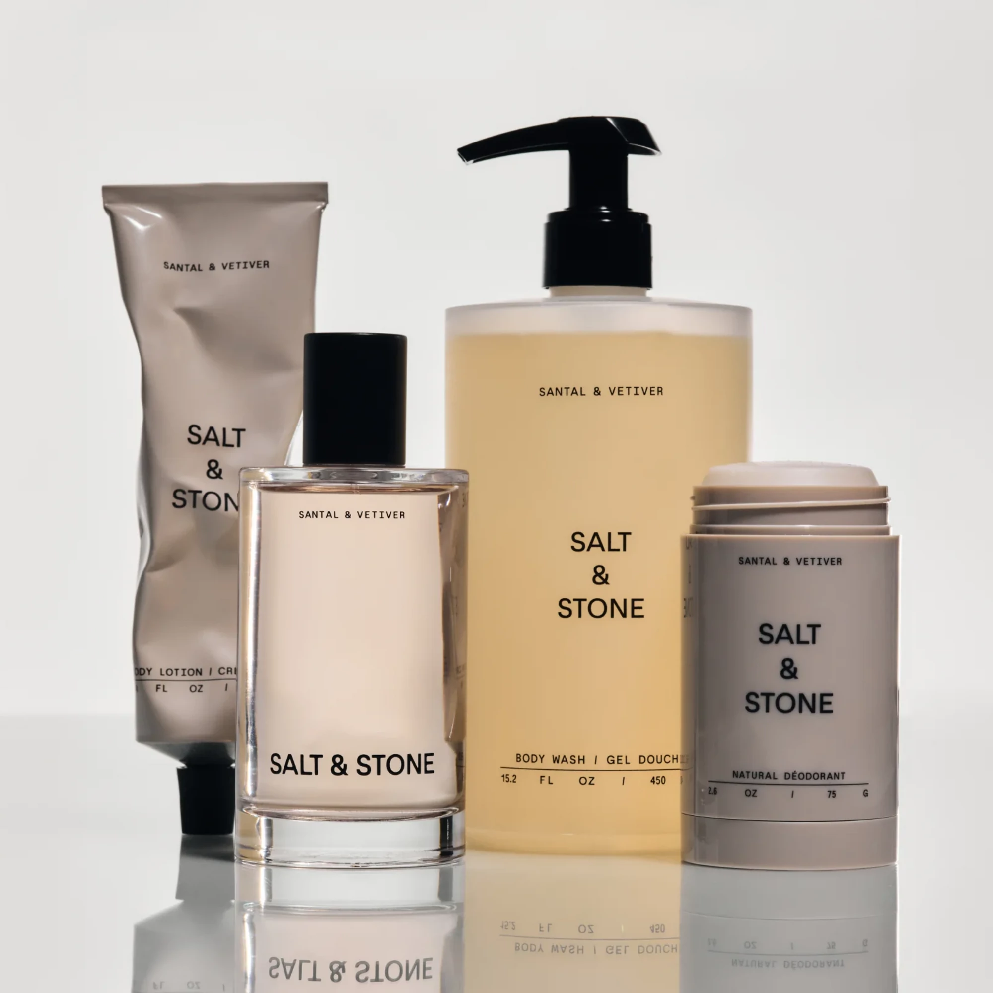 Salt& Stone Szantálfa & vetiver rituális testápoló szett