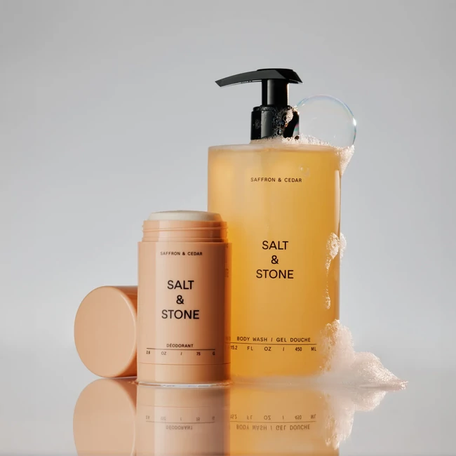 Kép 4/9 - Salt & Stone Sáfrány & cédrus rituális testápoló szett