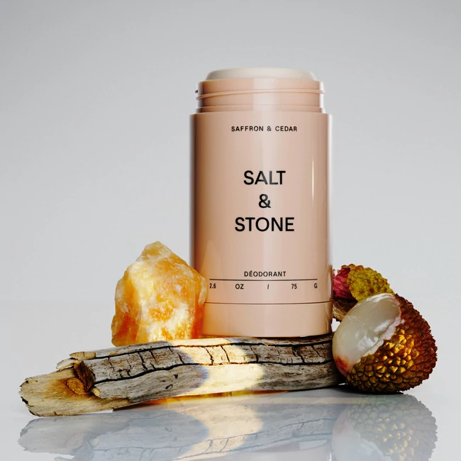 Kép 2/6 - Salt & Stone Sáfrány & cédrus extra erős dezodor
