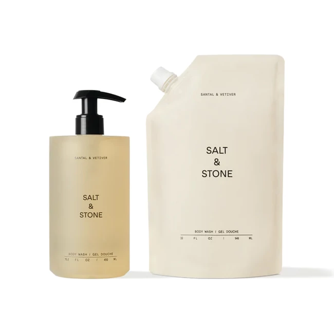 Kép 1/6 - Salt & Stone Szantálfa & vetiver tusfürdő szett
