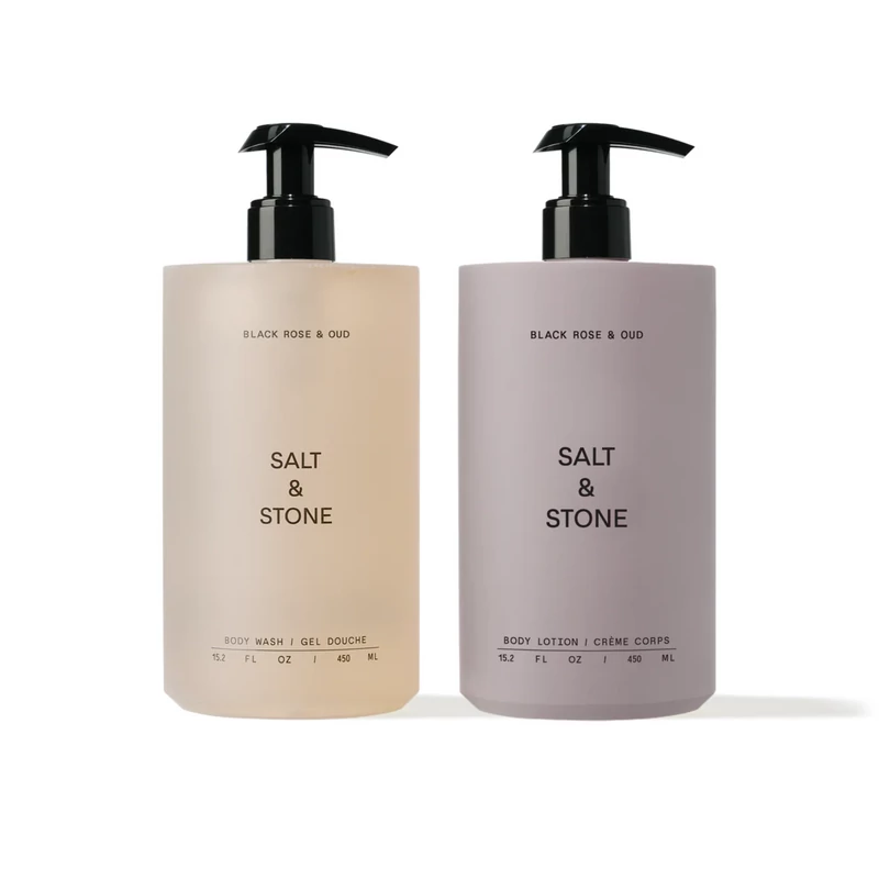 Salt & Stone Fekete rózsa & oud deluxe testápoló duo