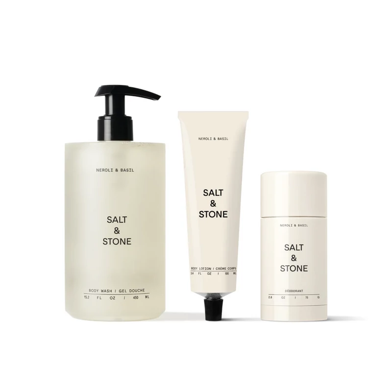 Salt & Stone Neroli & bazsalikom esszenciális testápoló szett